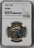 1939 50C Proof Walking Liberty Half Dollar NGC PR66+