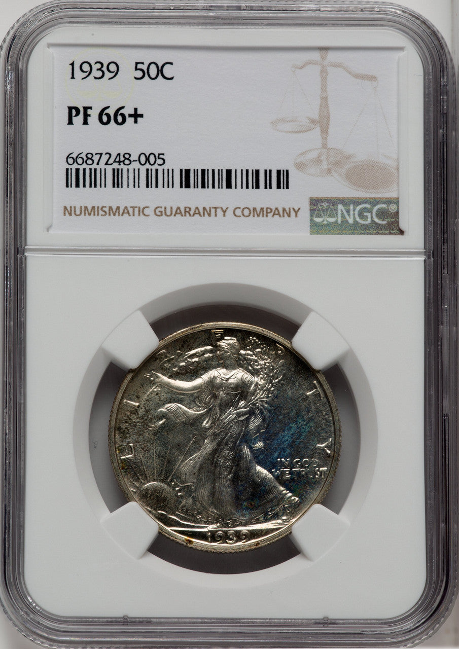 1939 50C Proof Walking Liberty Half Dollar NGC PR66+