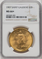 1907 $20 Saint Saint-Gaudens Double Eagle NGC MS66+