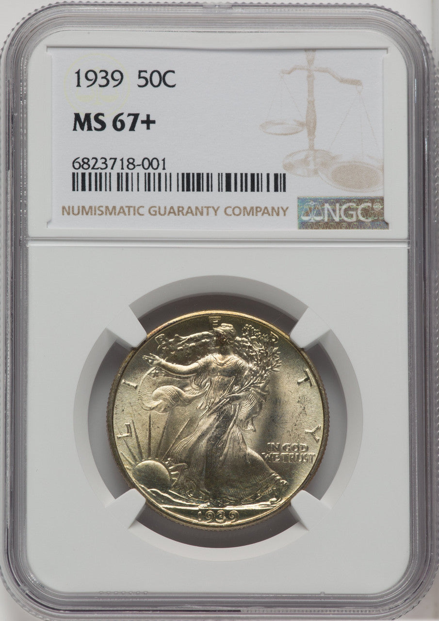 1939 50C Walking Liberty Half Dollar NGC MS67+
