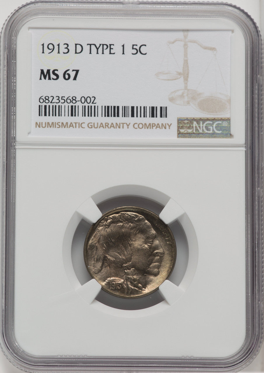 1913-D Type One 5C Buffalo Nickel NGC MS67 (518448058)