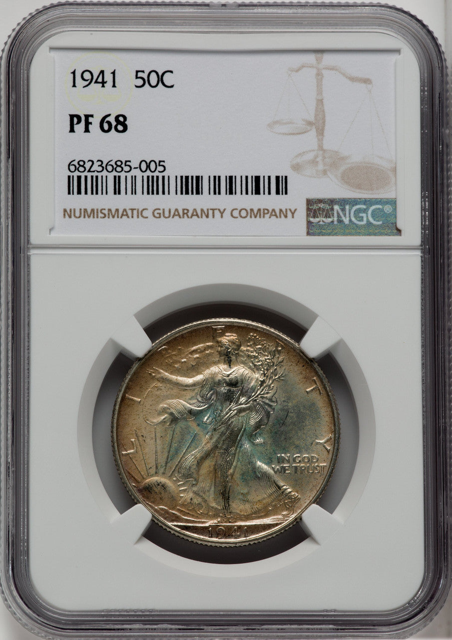 1941 50C Proof Walking Liberty Half Dollar NGC PR68