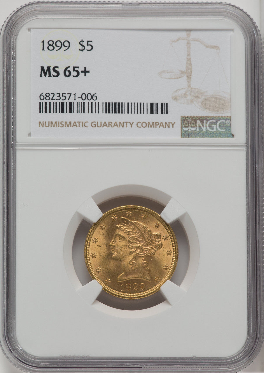 1899 $5 Liberty Half Eagle NGC MS65+