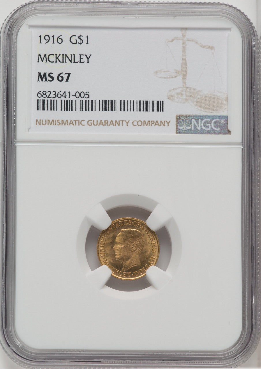 1916 G$1 McKinley Commemorative Gold NGC MS67 (764026025)