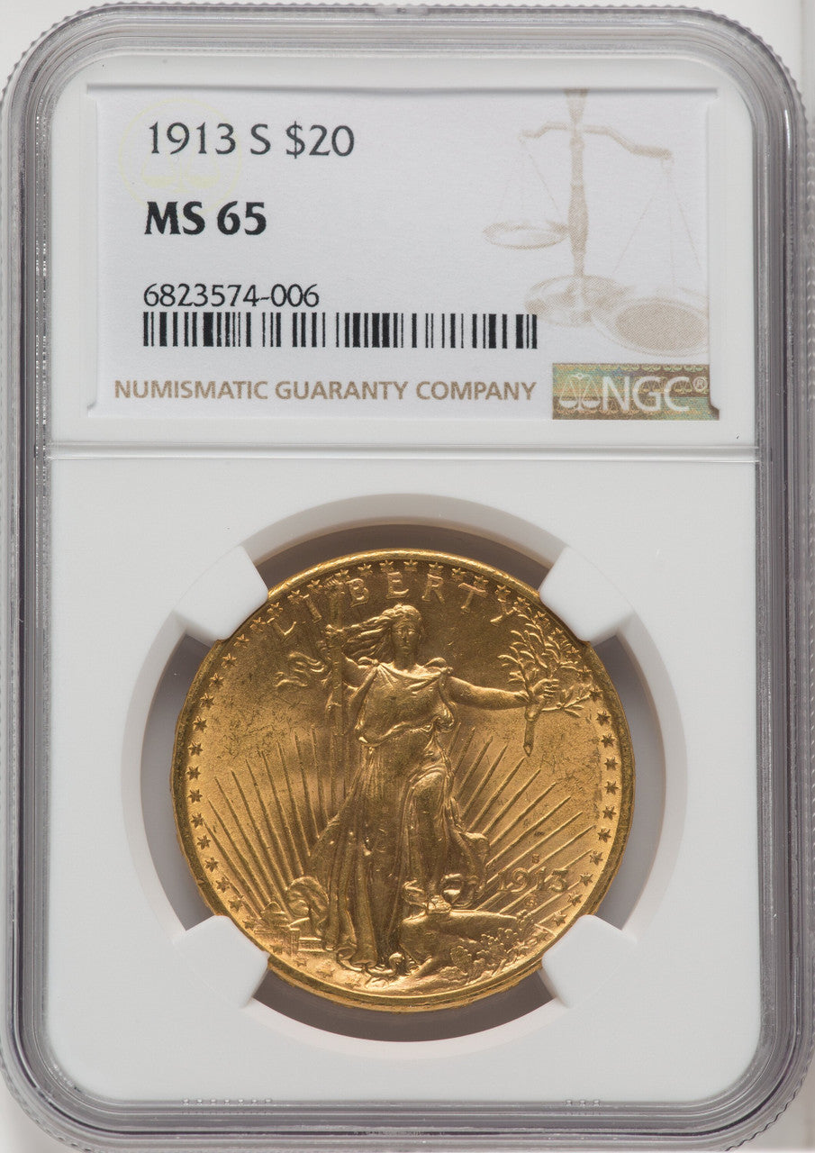 1913-S $20 Saint-Gaudens Double Eagle NGC MS65