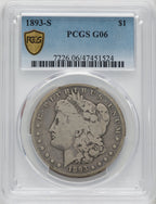 1893-S $1 Morgan Dollar PCGS G6