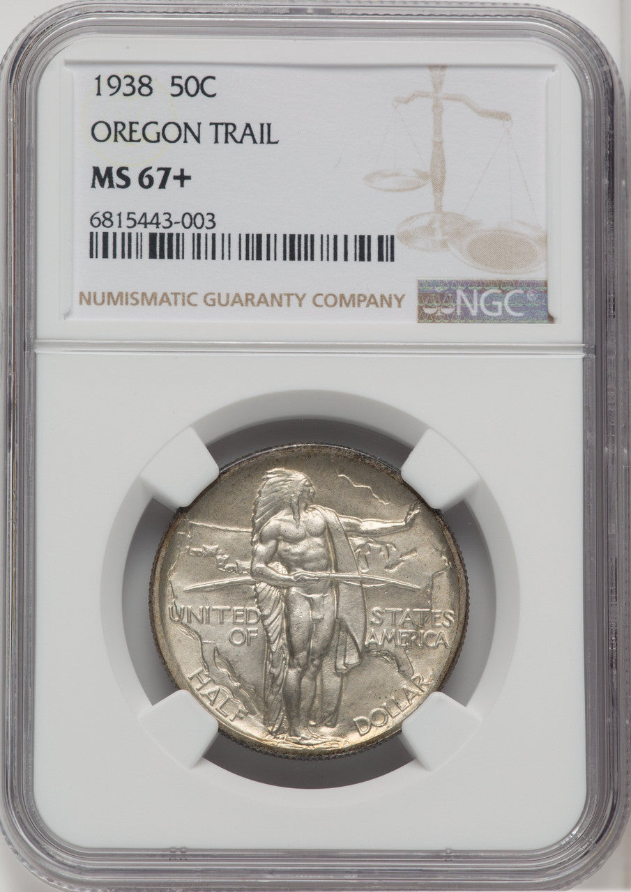 1938 50C Oregon Commemorative Silver NGC MS67+