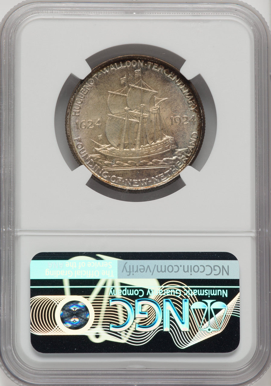 1924 50C Huguenot Commemorative Silver NGC MS67+