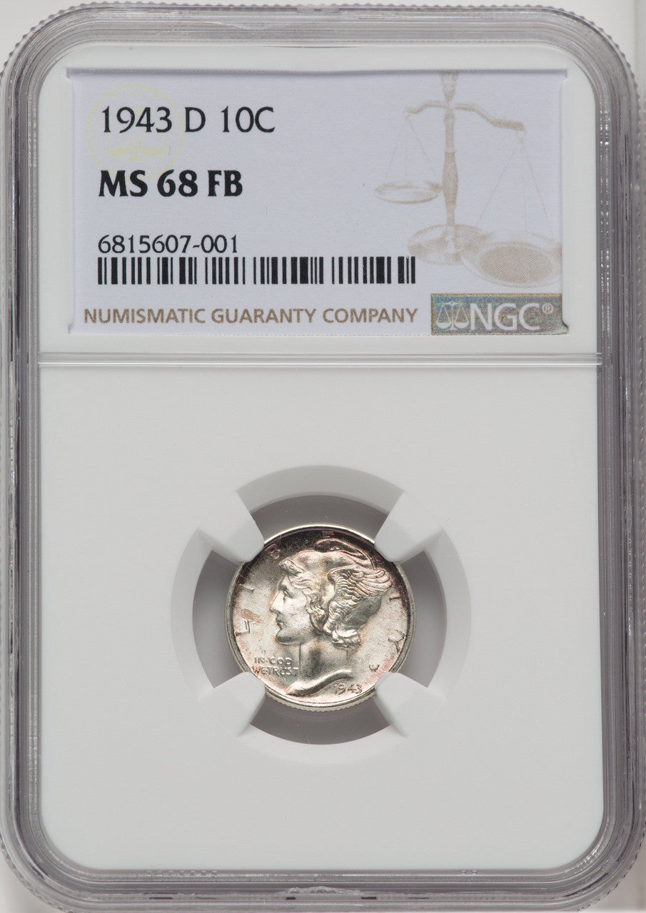 1943-D 10C FB Mercury Dime NGC MS68