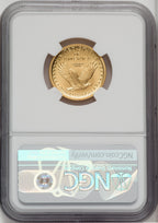 2016-W 25C Standing Liberty Quarter-Ounce Gold 100th Anniversary Brown Label NGC MS70