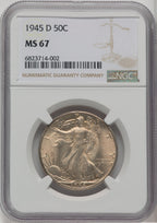 1945-D 50C Walking Liberty Half Dollar NGC MS67 (761433002)