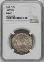 1935 50C Hudson Commemorative Silver NGC MS67