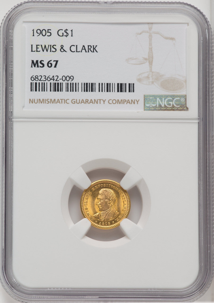 1905 G$1 Lewis and Clark Commemorative Gold NGC MS67