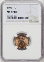 1905 1C RD Indian Cent NGC MS67