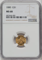 1880 G$1 Gold Dollar NGC MS68