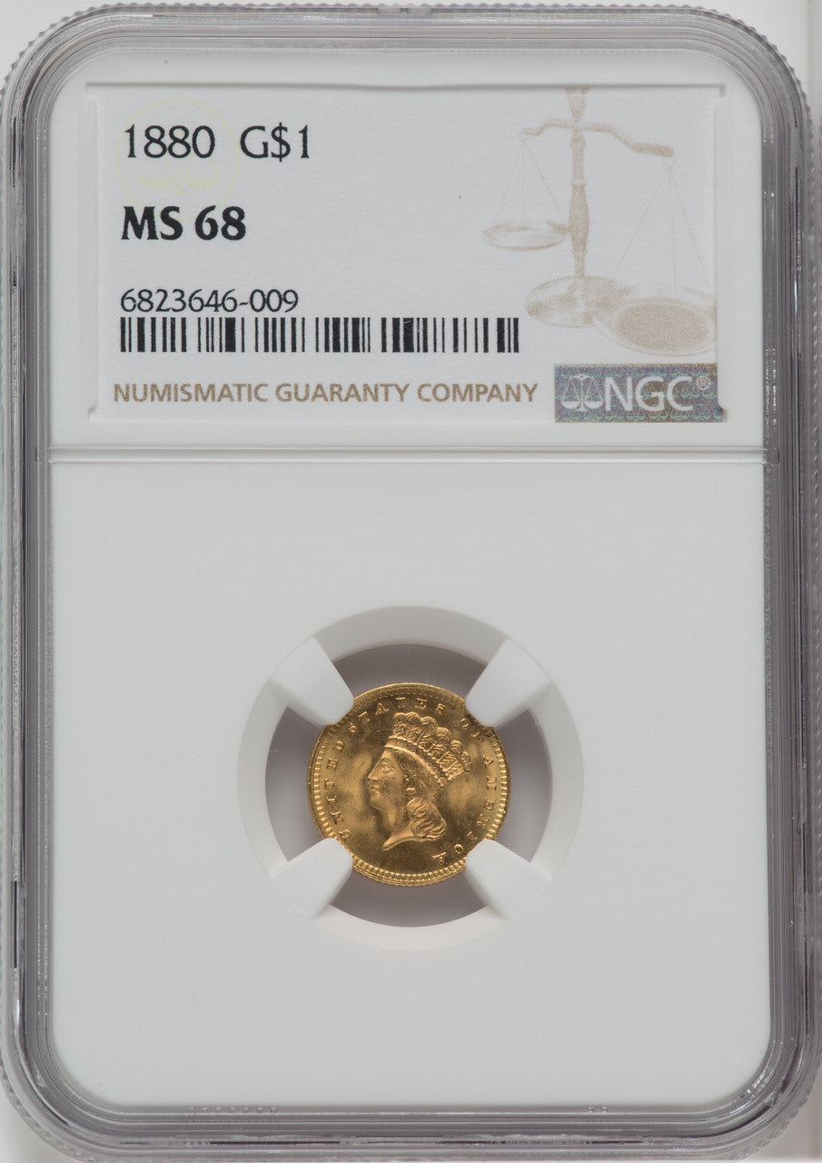 1880 G$1 Gold Dollar NGC MS68