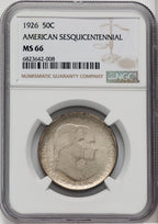 1926 50C Sesquicentennial Commemorative Silver NGC MS66