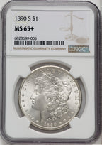 1890-S $1 Morgan Dollar NGC MS65+