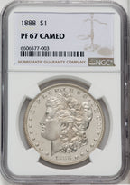 1888 $1 CA Proof Morgan Dollar NGC PR67