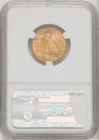 1908 $5 Indian Indian Half Eagle NGC MS66