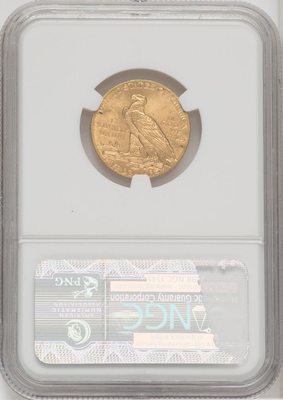 1908 $5 Indian Indian Half Eagle NGC MS66