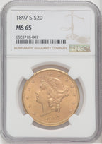 1897-S $20 Liberty Double Eagle NGC MS65