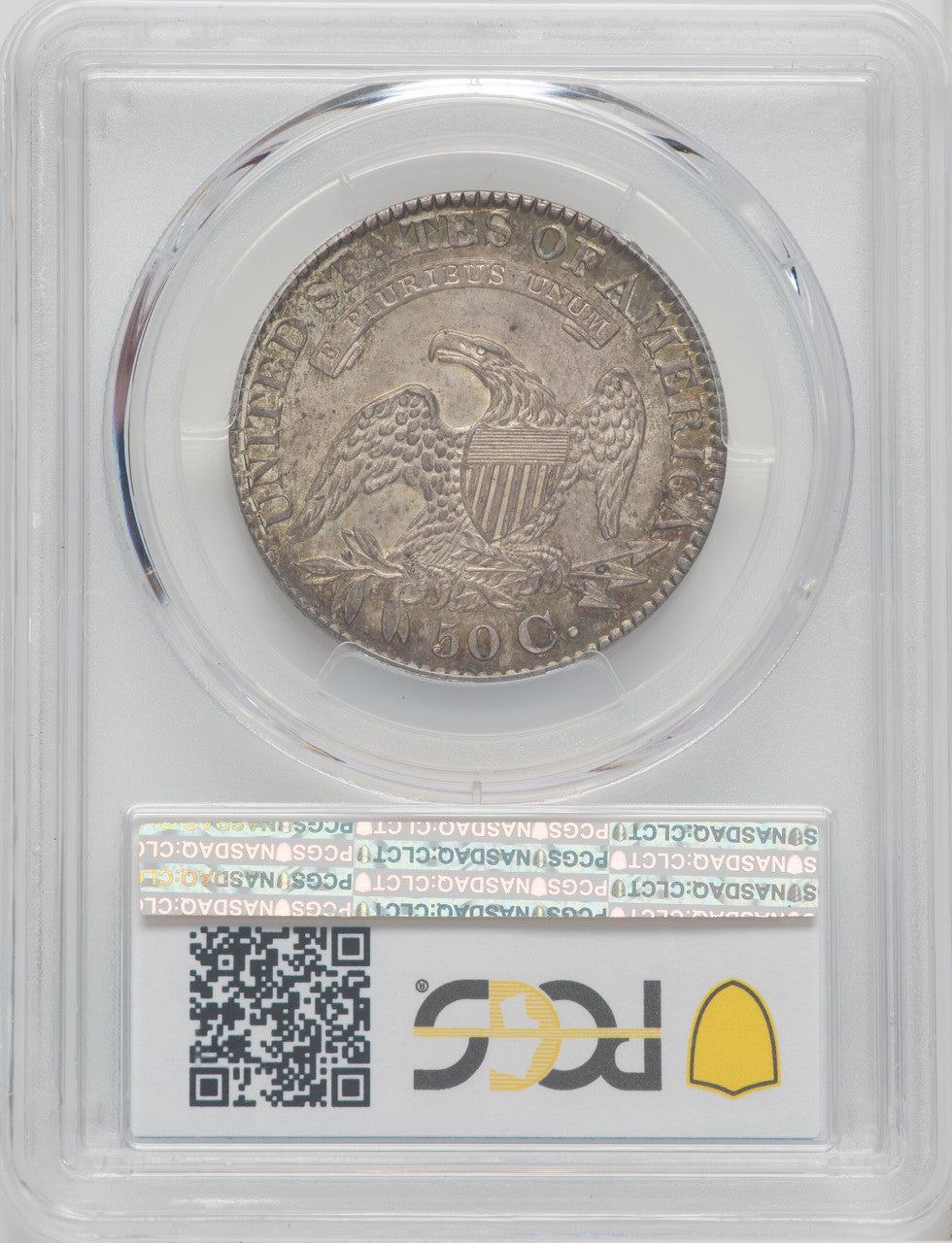 1828 50C Sq Base 2 Sm 8 Lg Let O-115 Bust Half Dollar PCGS MS64