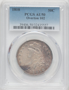 1810 50C O-102 Bust Half Dollar PCGS AU50