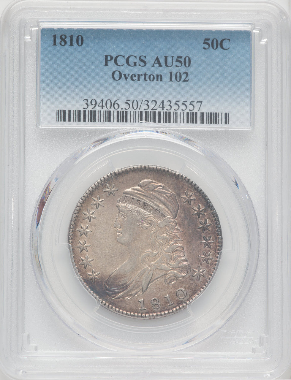 1810 50C O-102 Bust Half Dollar PCGS AU50