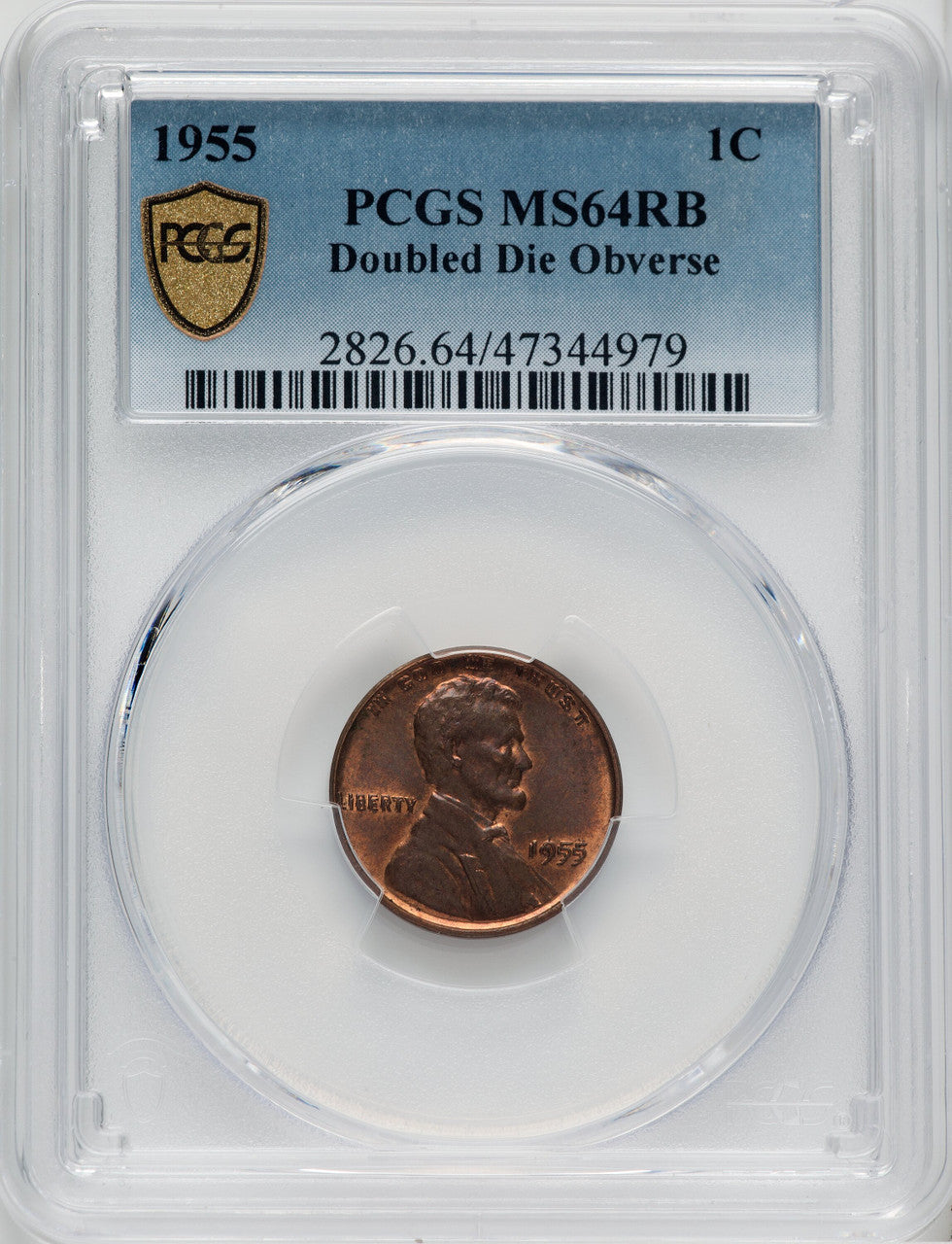 1955 Doubled Die Obverse RB Lincoln Cent PCGS MS64