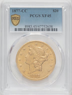 1877-CC $20 Liberty Double Eagle PCGS XF45
