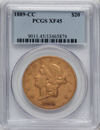 1889-CC $20 Liberty Double Eagle PCGS XF45