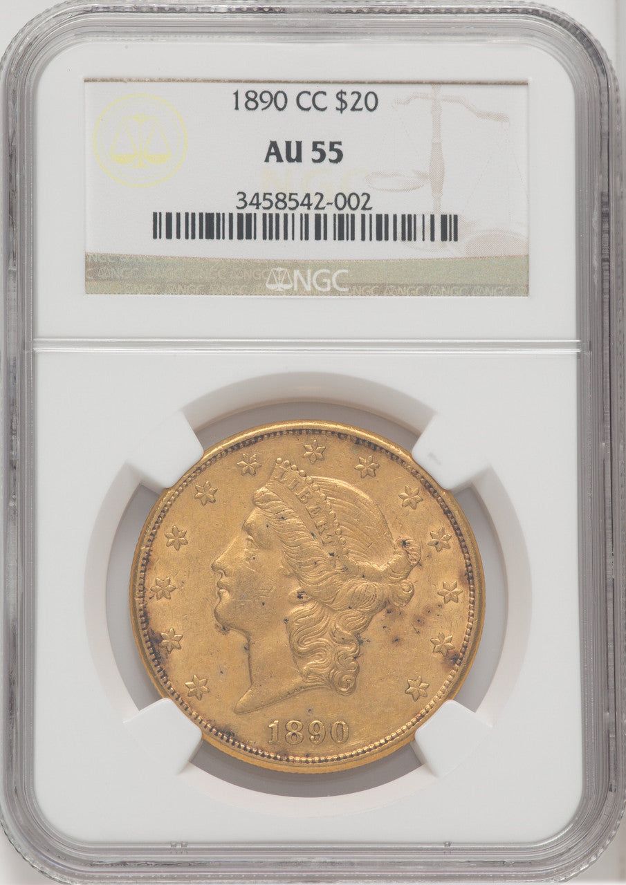 1890-CC $20 Liberty Double Eagle NGC AU55