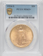 1924-S $20 Saint-Gaudens Double Eagle PCGS MS63+