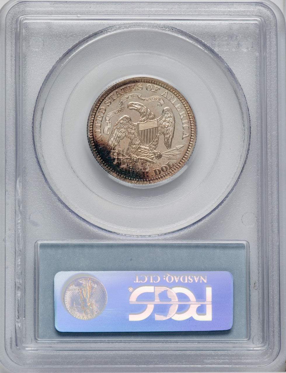 1866 Motto CAC Proof Seated Quarter PCGS PR67