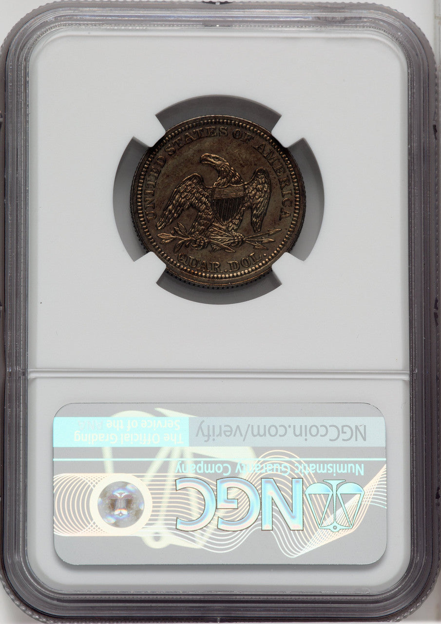 1854 25C ARROWS Proof Seated Quarter NGC PR62