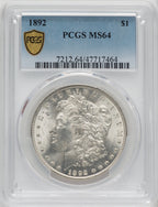 1892 $1 Morgan Dollar PCGS MS64