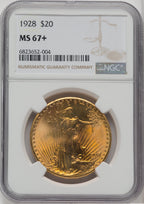 1928 $20 Saint-Gaudens Double Eagle NGC MS67+