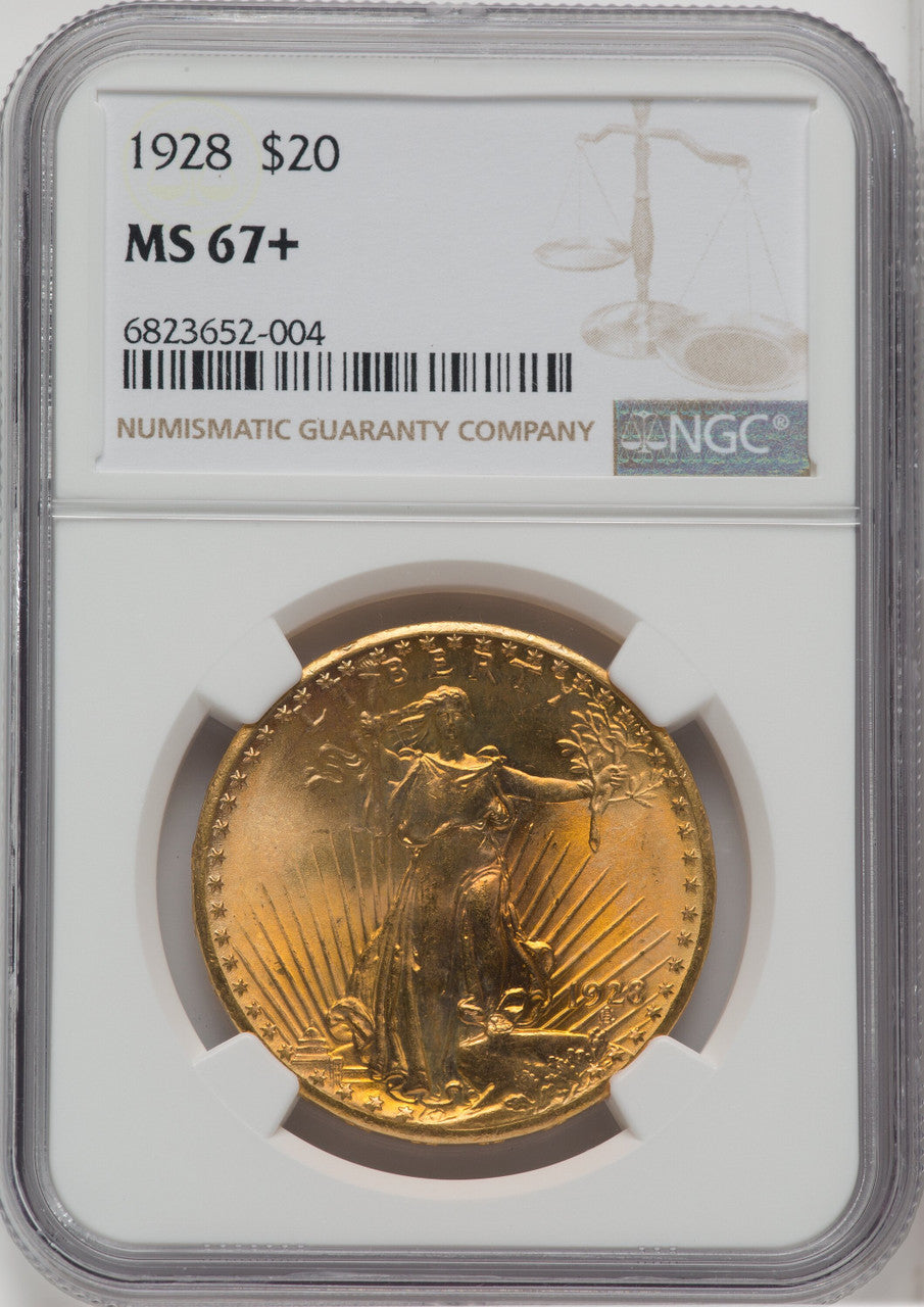 1928 $20 Saint-Gaudens Double Eagle NGC MS67+