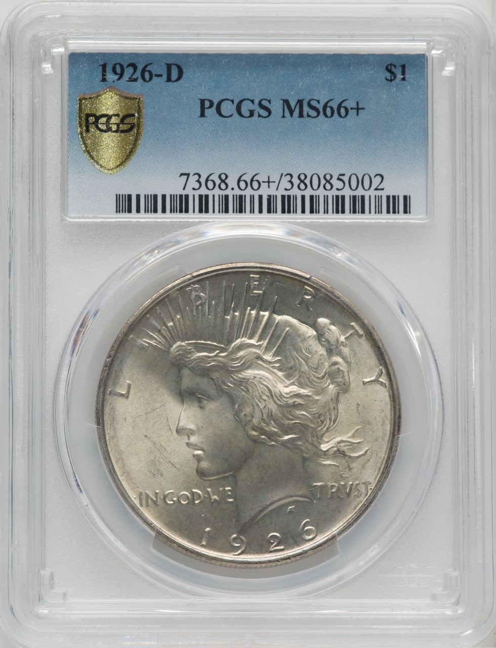 1926-D $1 Peace Dollar PCGS MS66+