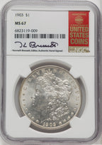1903 $1 Kenneth Bressett Morgan Dollar NGC MS67