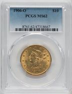 1906-O $10 Liberty Eagle PCGS MS62
