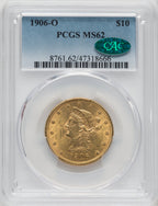 1906-O $10 CAC Liberty Eagle PCGS MS62