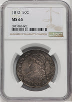 1812 50C Large 8 Bust Half Dollar NGC MS65