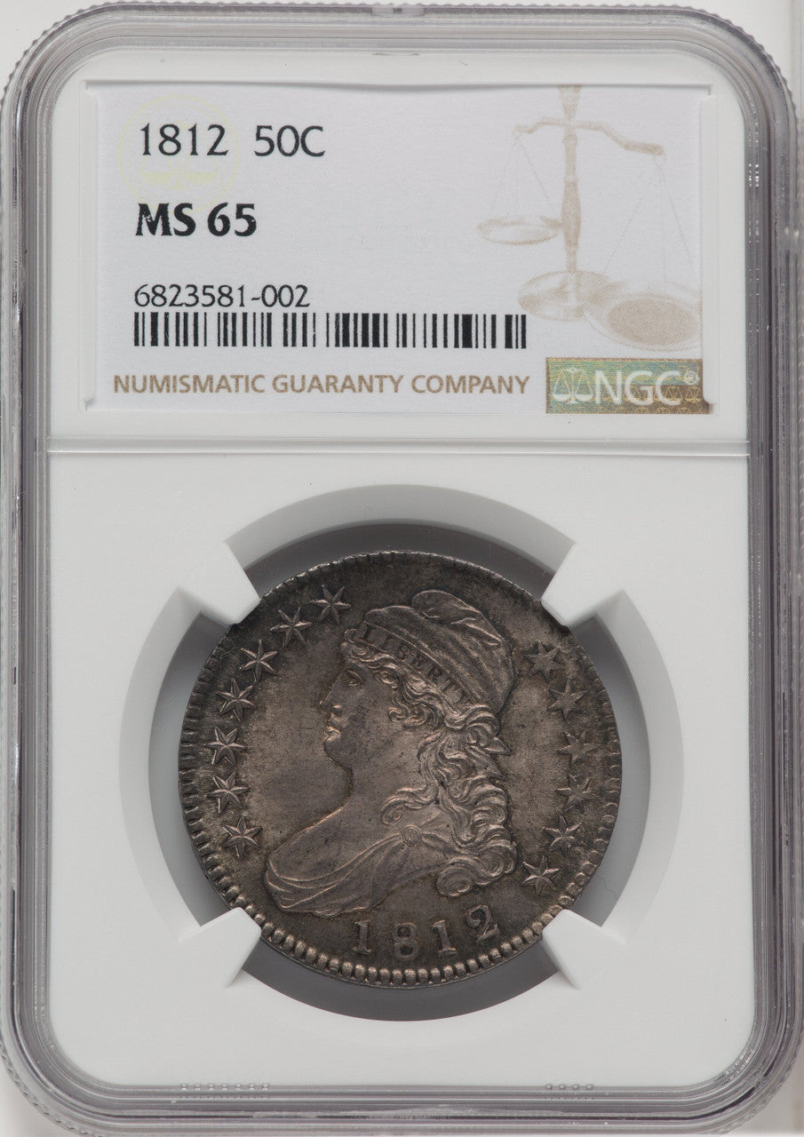 1812 50C Large 8 Bust Half Dollar NGC MS65