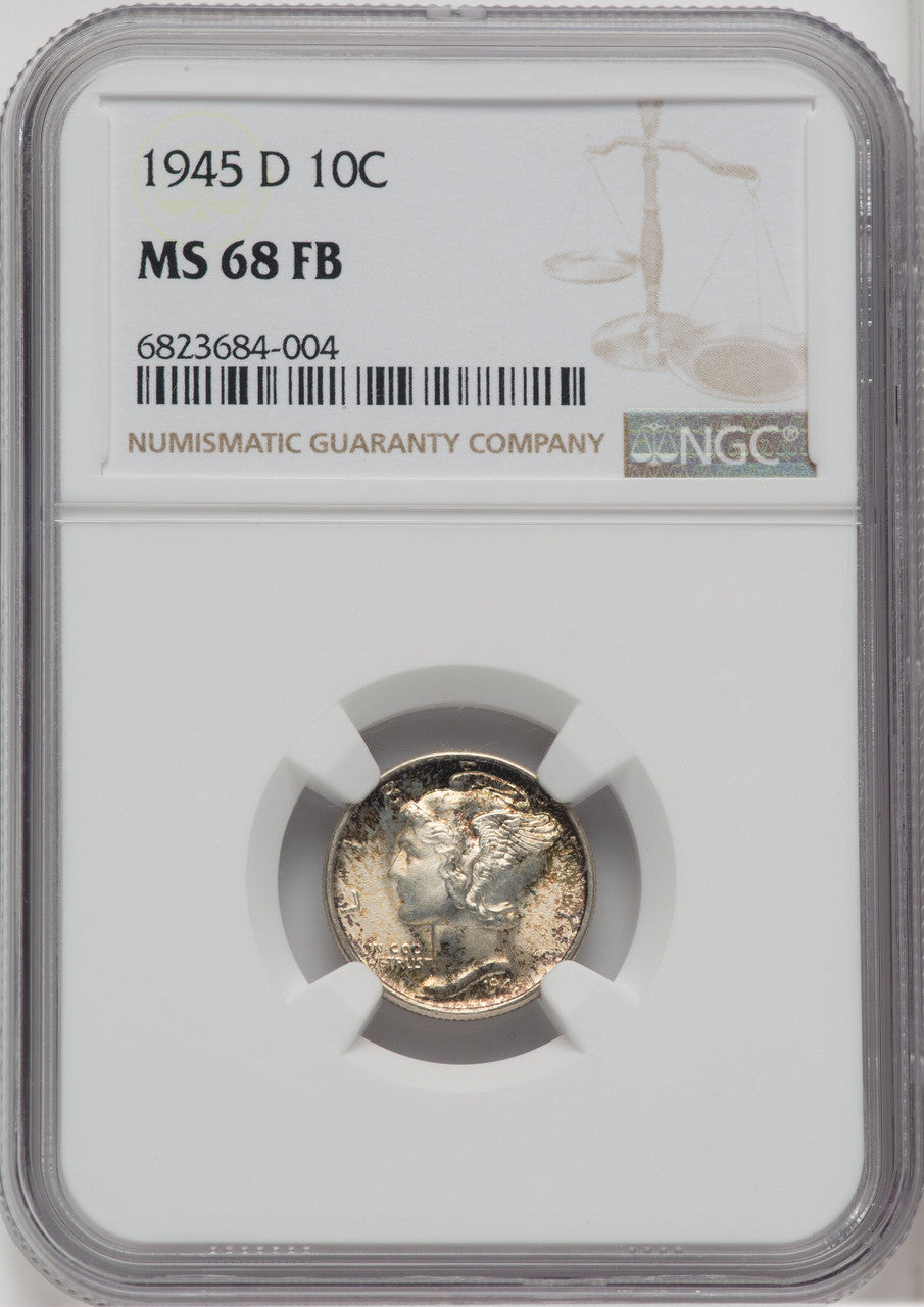 1945-D 10C FB Mercury Dime NGC MS68 (759026002)