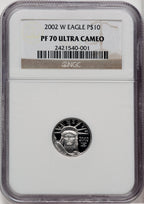 2002-W $10 Tenth-Ounce Platinum Eagle NGC PF70 (764207004)