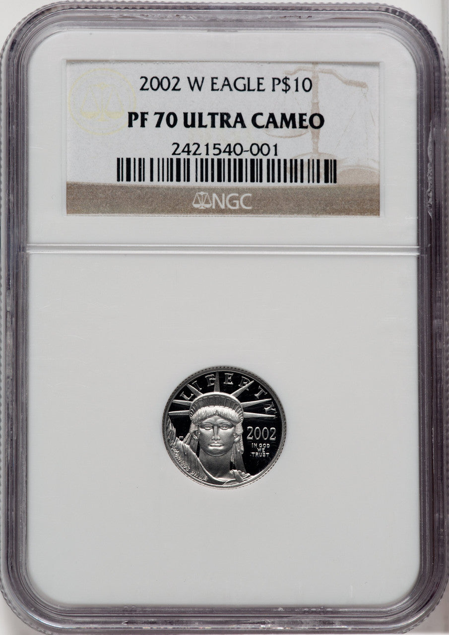 2002-W $10 Tenth-Ounce Platinum Eagle NGC PF70 (764207004)