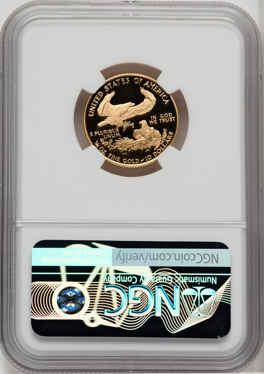 1994-W $10 Quarter-Ounce Gold Eagle Brown Label NGC PF70