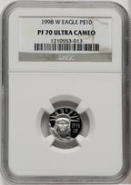1998-W $10 Tenth-Ounce Platinum Brown Label NGC PF70